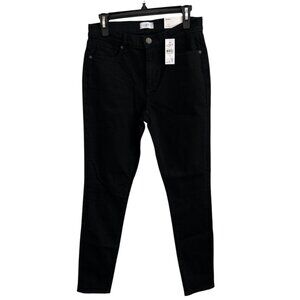 LOFT Outlet Womens Mid-Rise Skinny Black Jeans Size 4 Everyday Minimalist